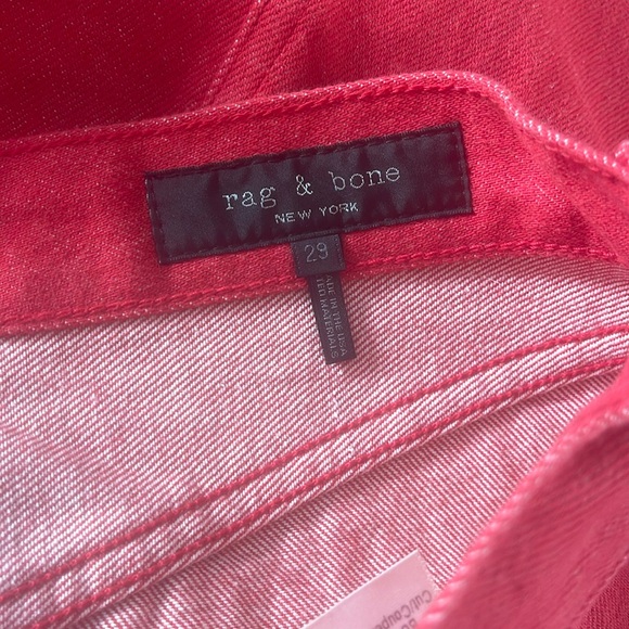 RAG & BONE Raw Hem Red Denim Skirt 29 - Picture 10 of 12
